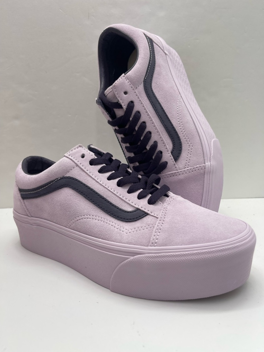 Vans Old Skool Stackform Platform Suede Lavender Sneakers VN0009PZLAE NIB - Picture 15 of 16
